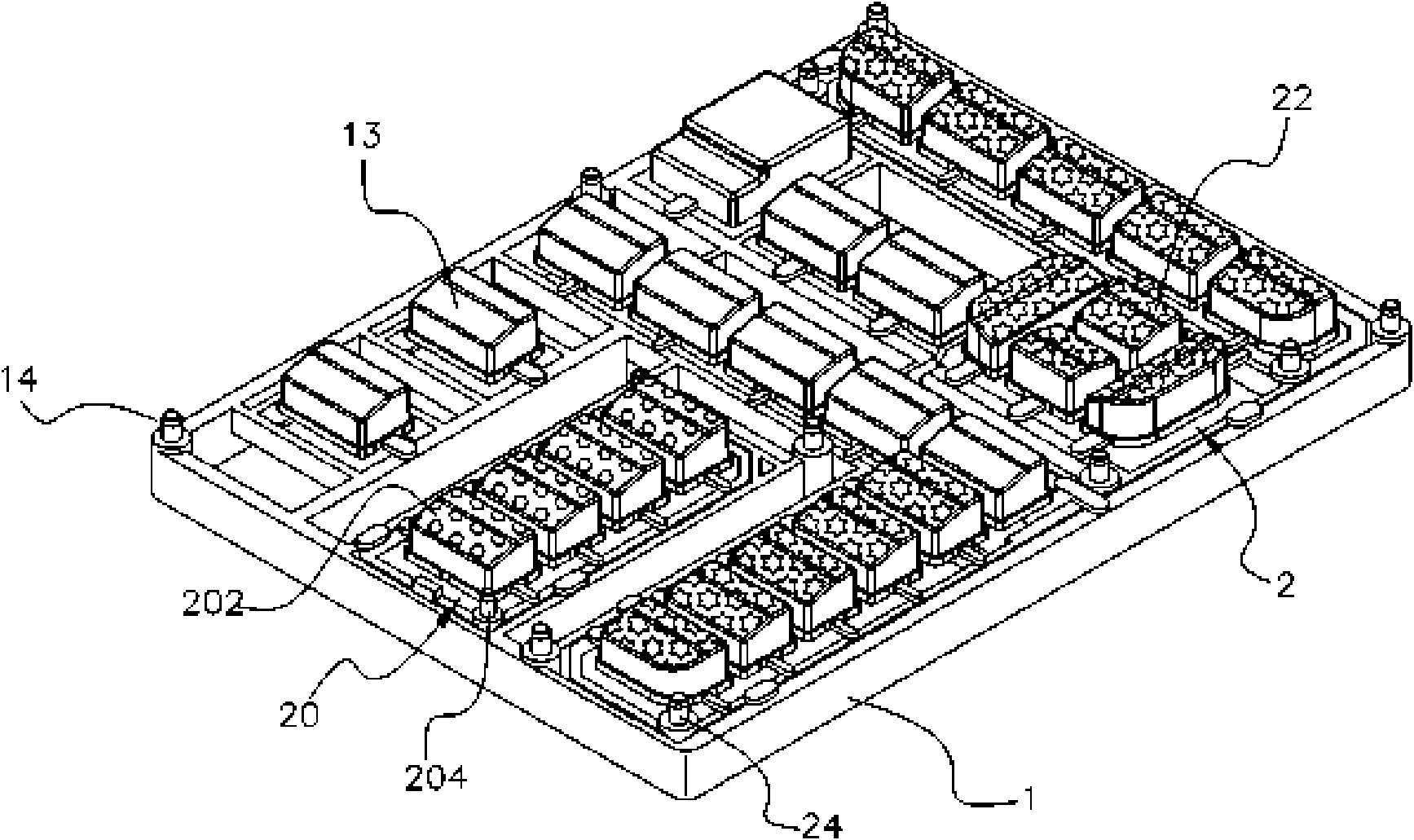 Press key modularized composite structure and blanking method thereof