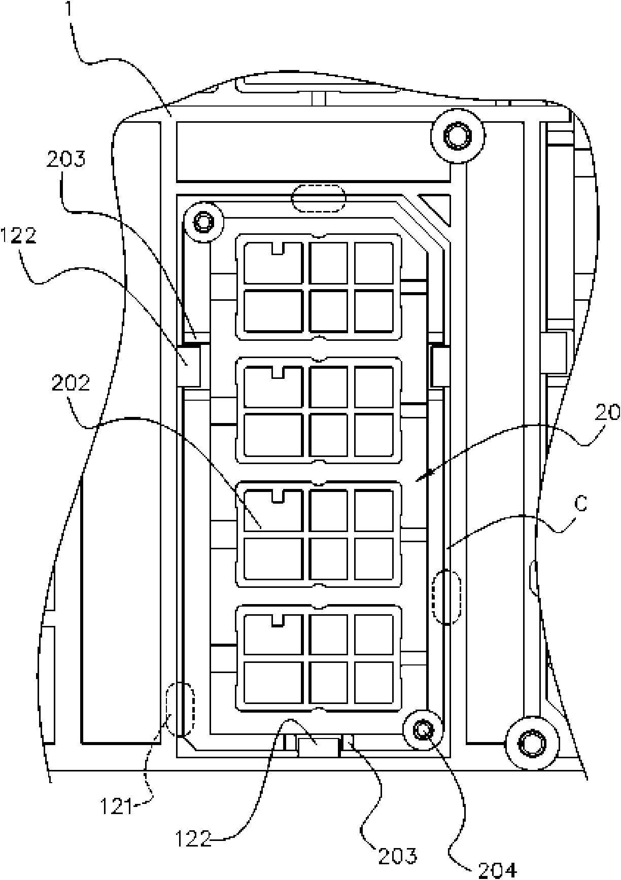 Press key modularized composite structure and blanking method thereof