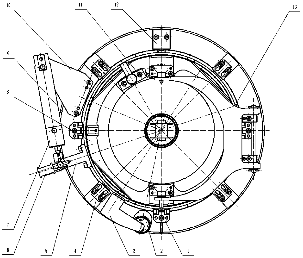 Double-cover sealed transferring device with safety interlocking