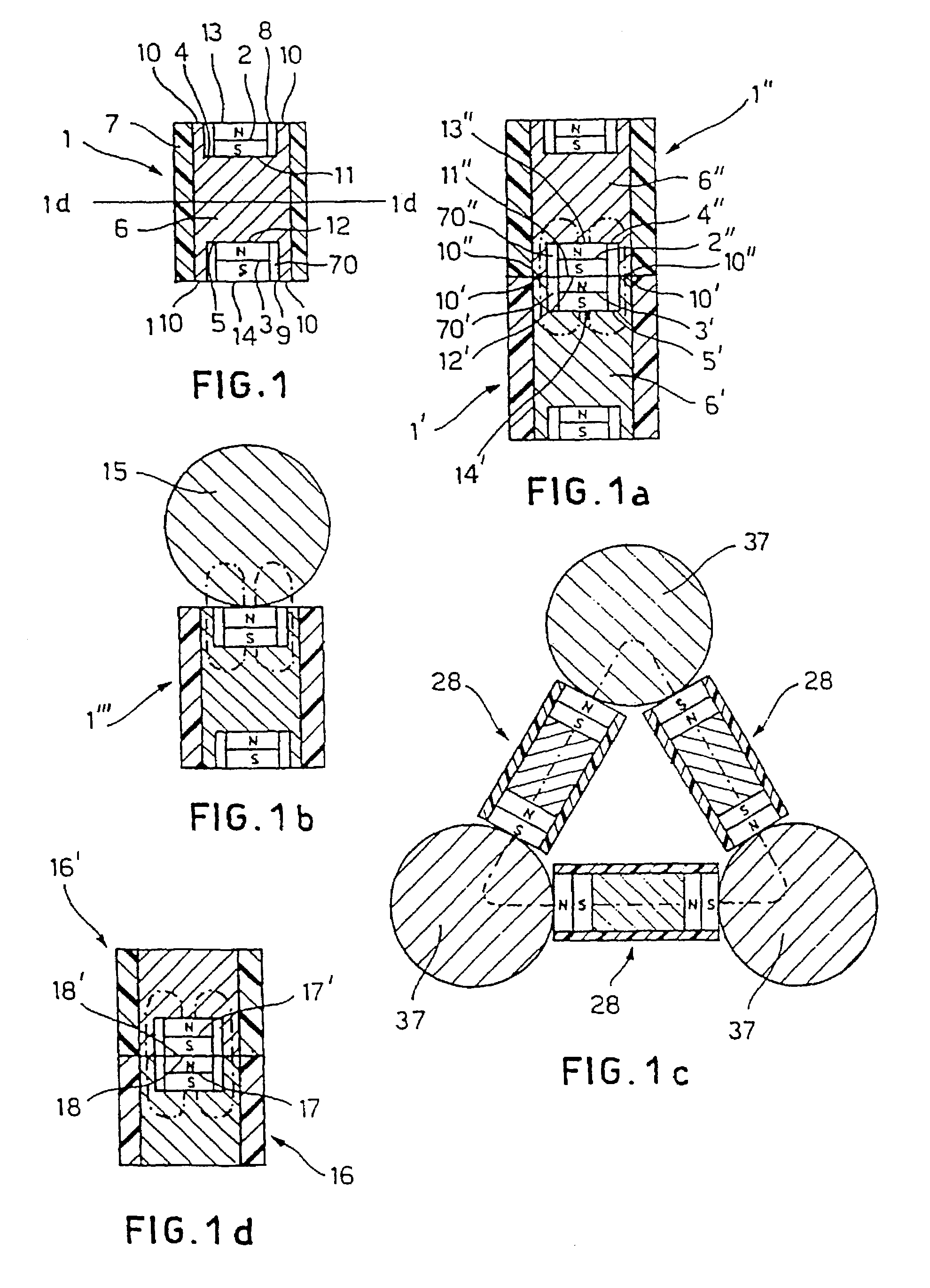 Modules creating magnetic anchorage assemblies and relevant assemblies