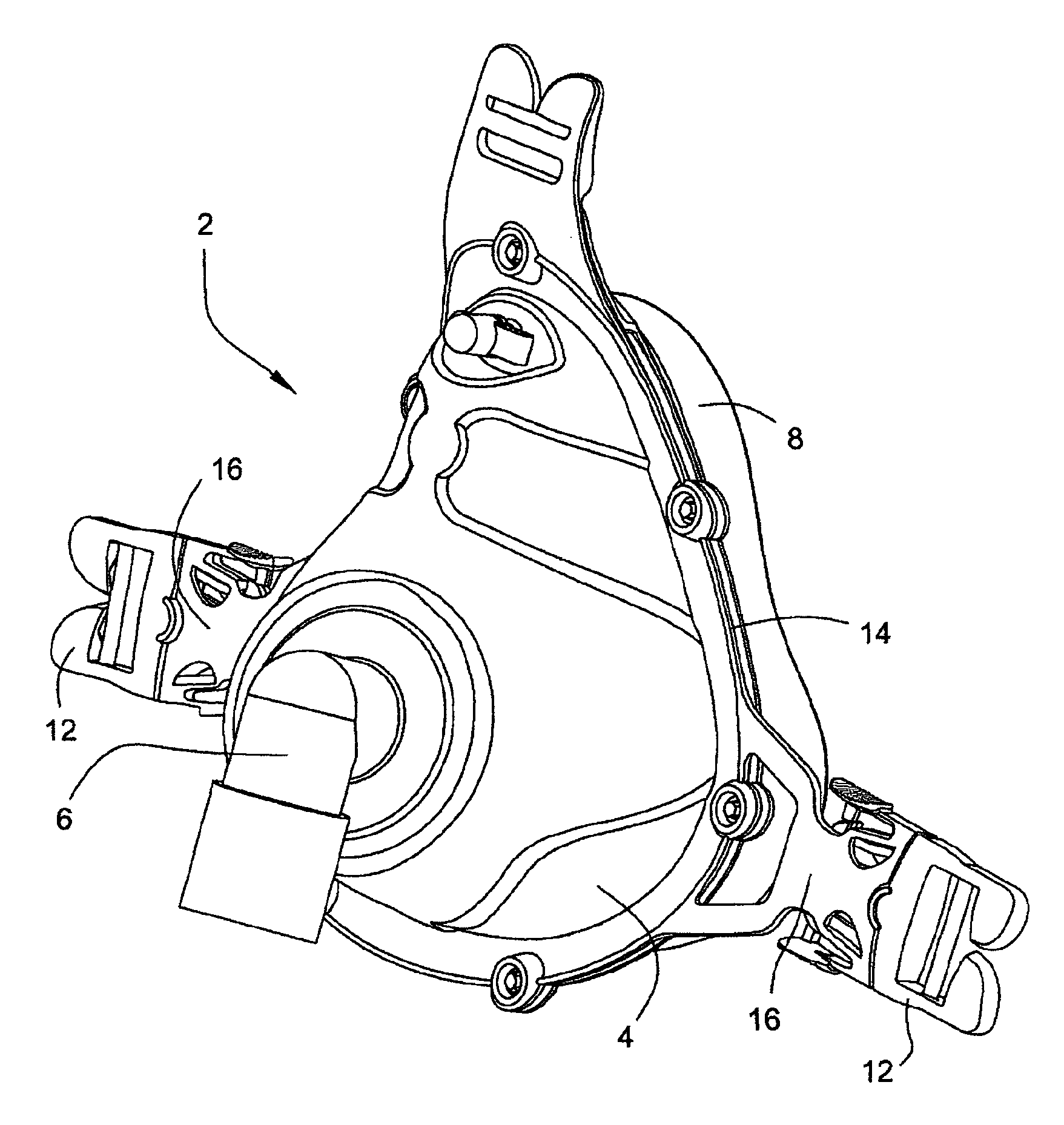 Mask assembly, and frame and swivel connector therefor