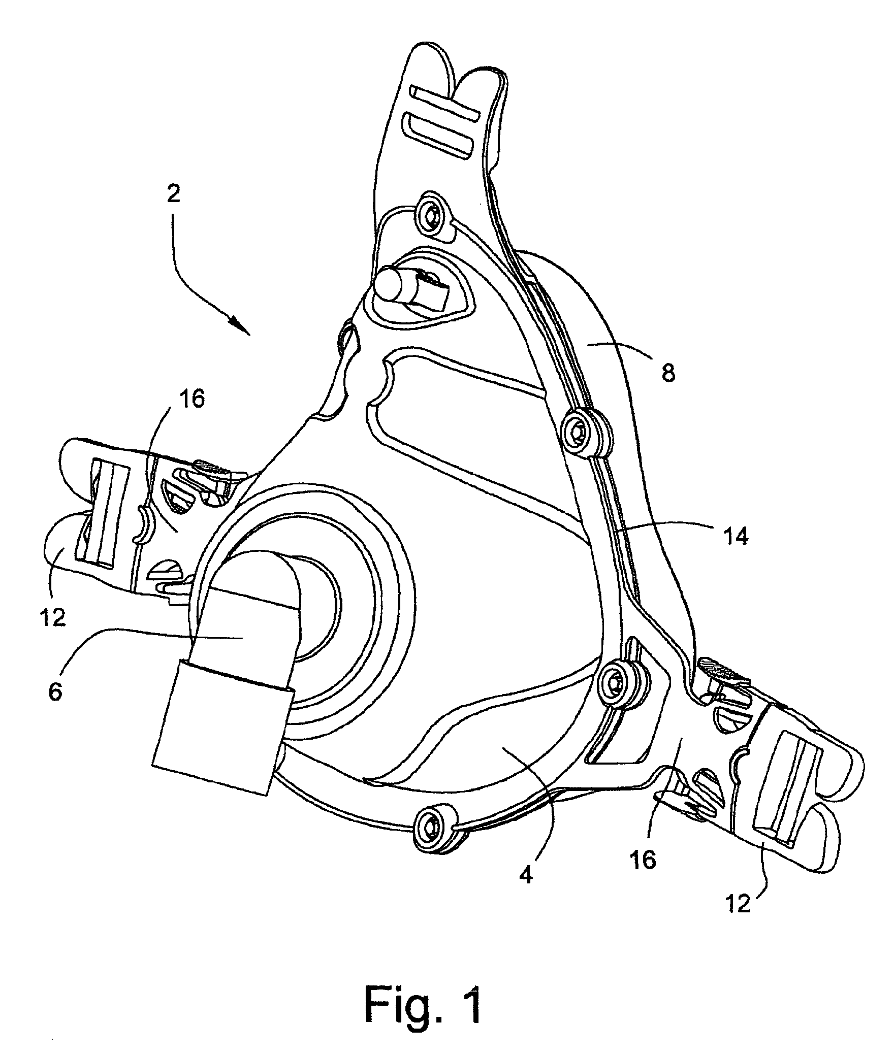 Mask assembly, and frame and swivel connector therefor