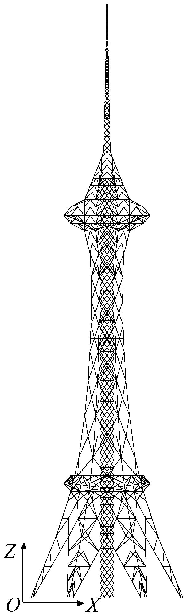 Method and system for quickly analyzing structural parameter sensitivity of television tower with outer frame and inner cylinder