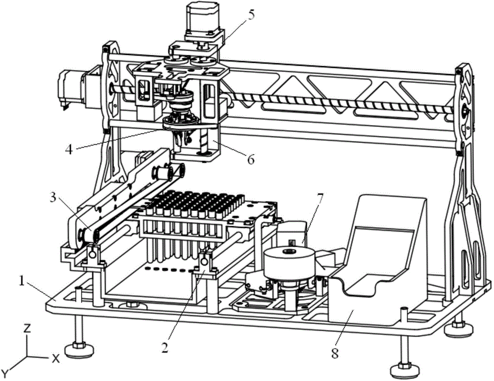 Automatic labeling and vacuum blood collection tube distributing device