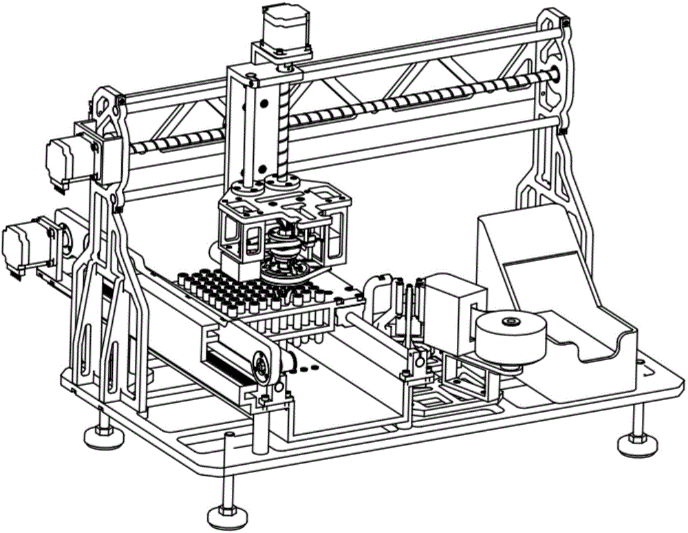 Automatic labeling and vacuum blood collection tube distributing device