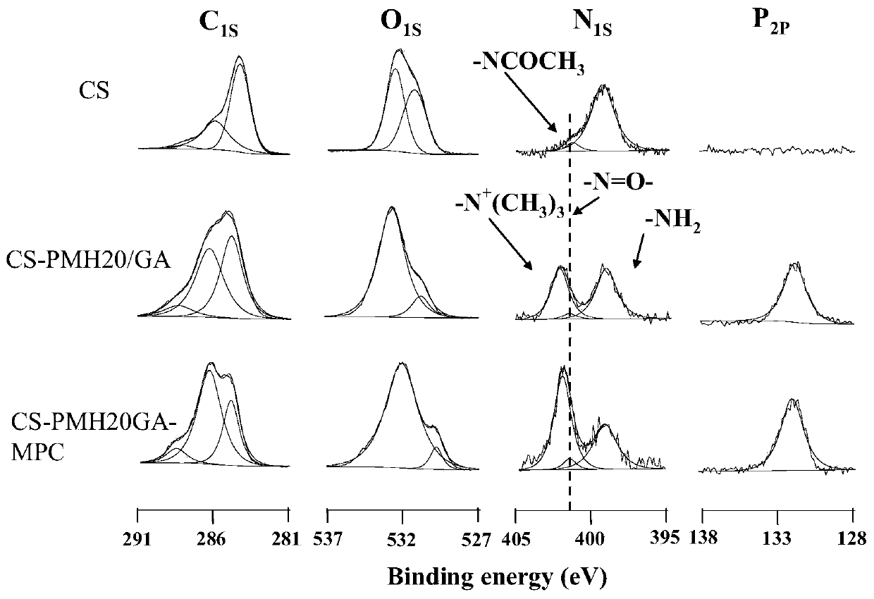 A method for densification of amino-containing phosphorylcholine polymer and glutaraldehyde biomimetic coating