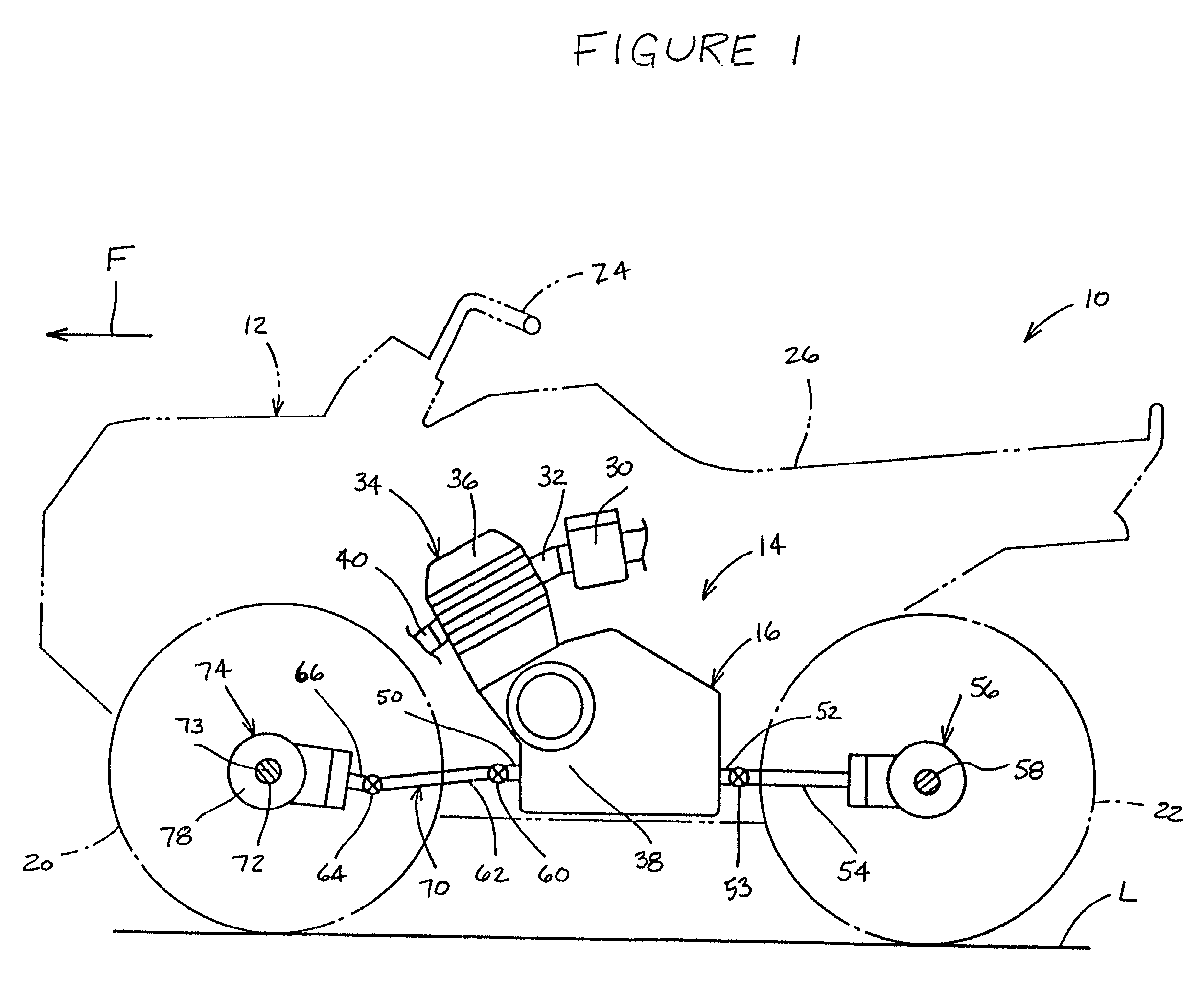 Selective four wheel drive transmission for all-terrain vehicle