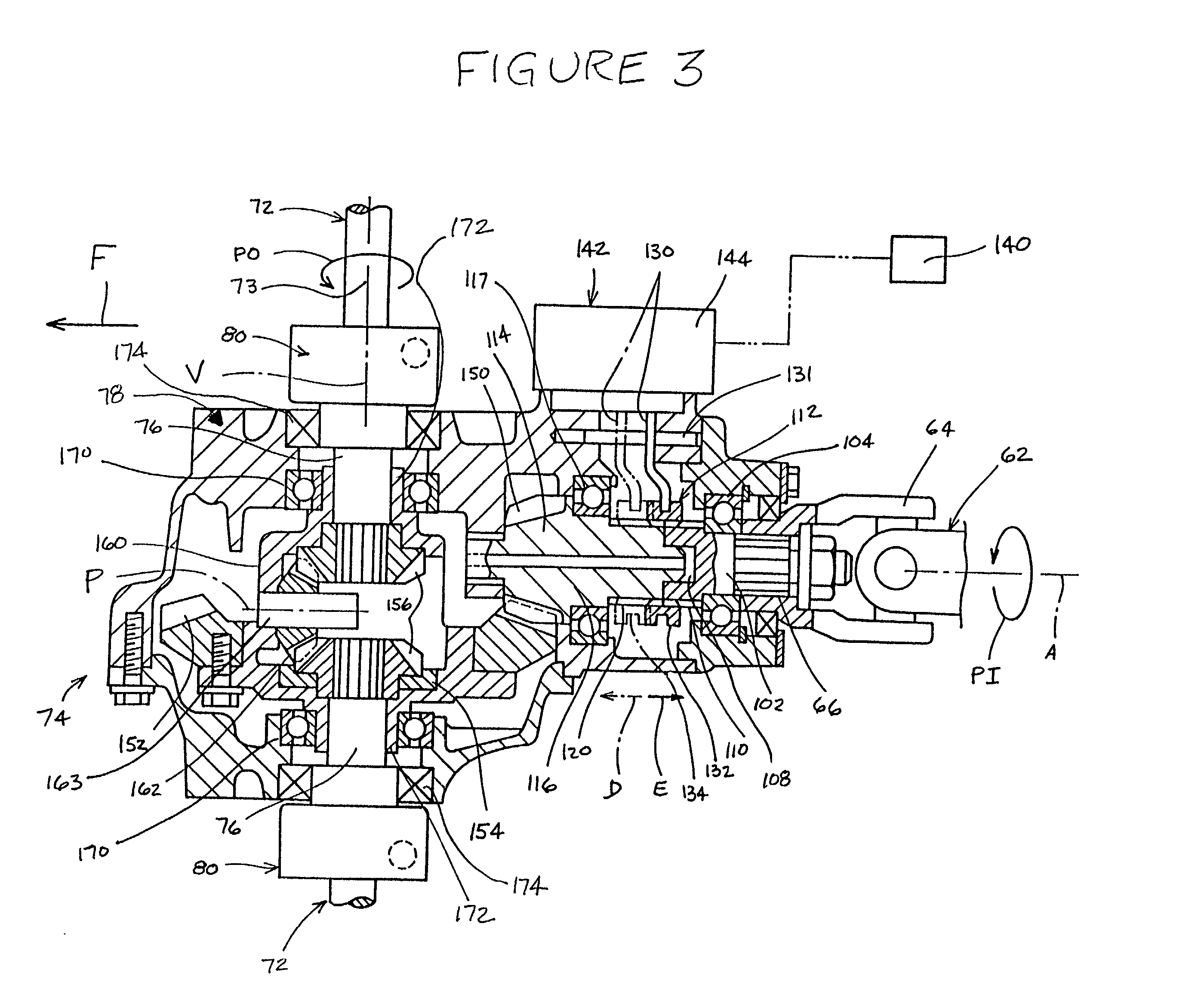 Selective four wheel drive transmission for all-terrain vehicle