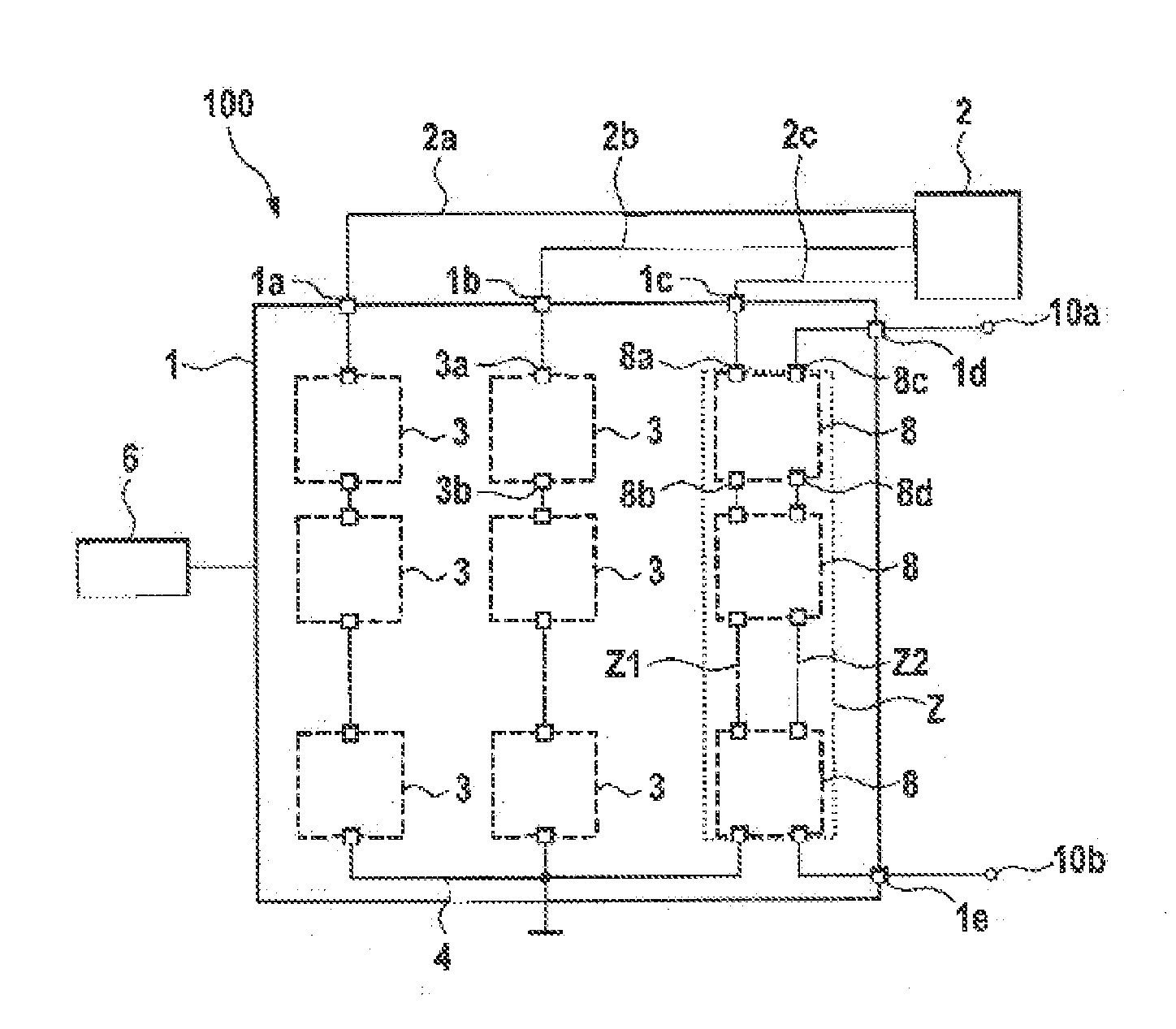 Energy storage device, system with energy storage device and method for driving an energy storage device