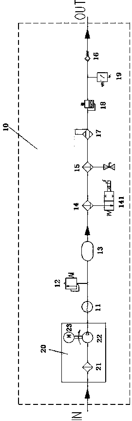 Pneumatic bow raising device and bow raising control method for tram