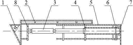 Triangular area hydraulic support top protection device on upper end of large-inclination-angle working surface