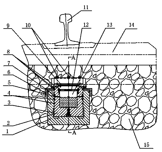 Hydraulic stepless automatic settlement compensation device for transition section