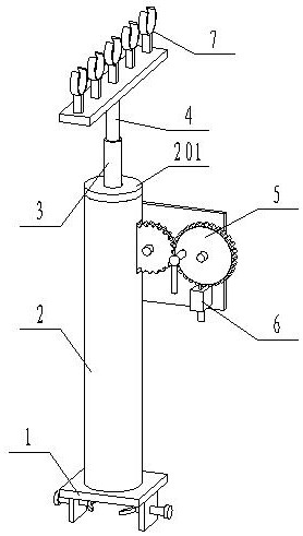 A lifting mechanism for a communication cable support rod