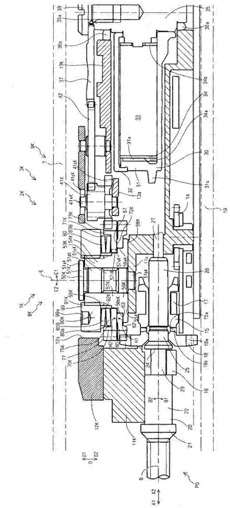 Manual winding gear train, clock machine core and clock possessing the gear train