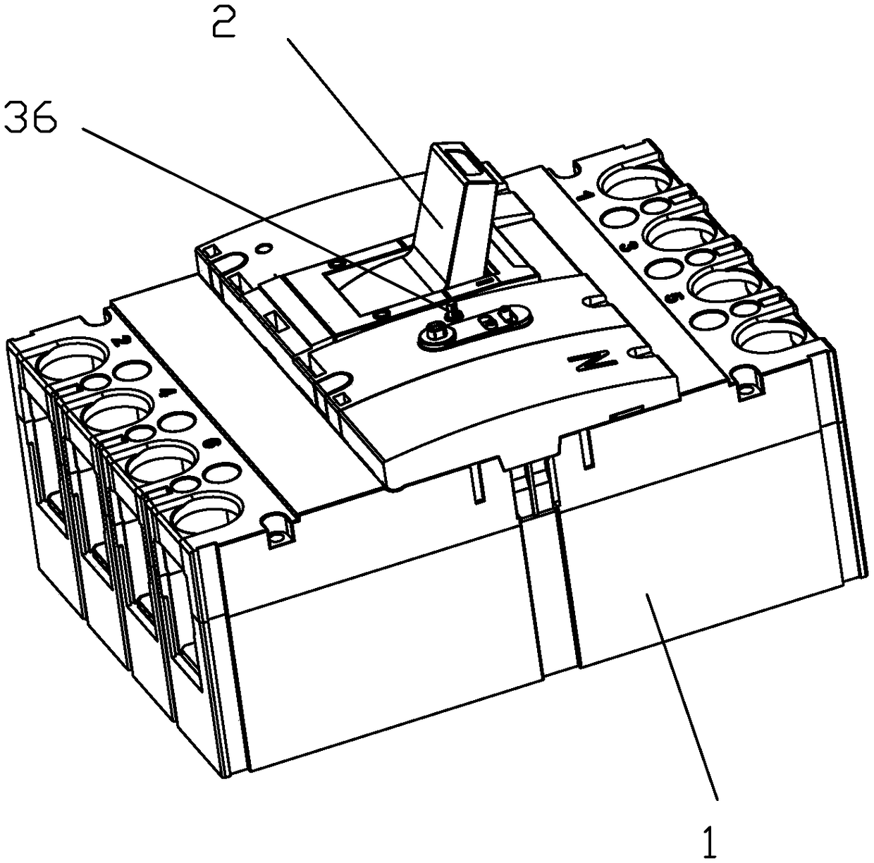 Molded case circuit breaker with residual current protection