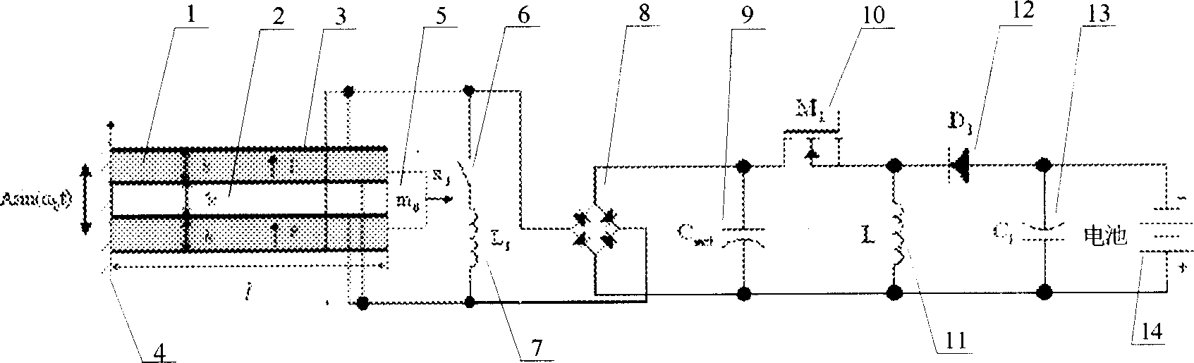 Piezoelectric energy trapping device capable of efficient trapping energy and energy-storaging