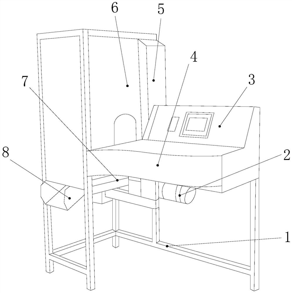 A half-planing and half-cutting konjac stem-end concave arc track horizontal swing demud and peeling device