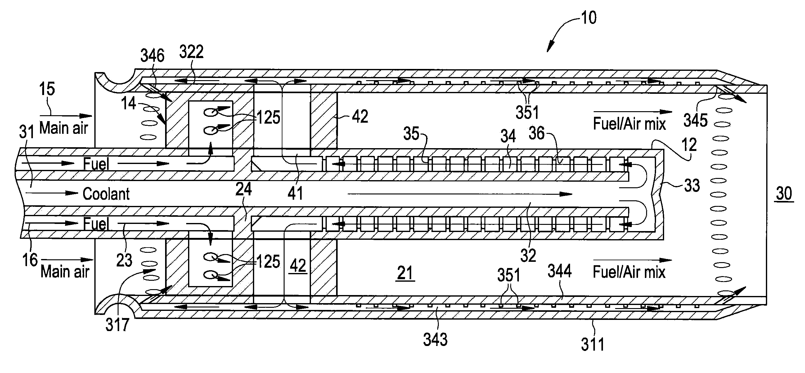 Flame Holding Tolerant Fuel and Air Premixer for a Gas Turbine Combustor