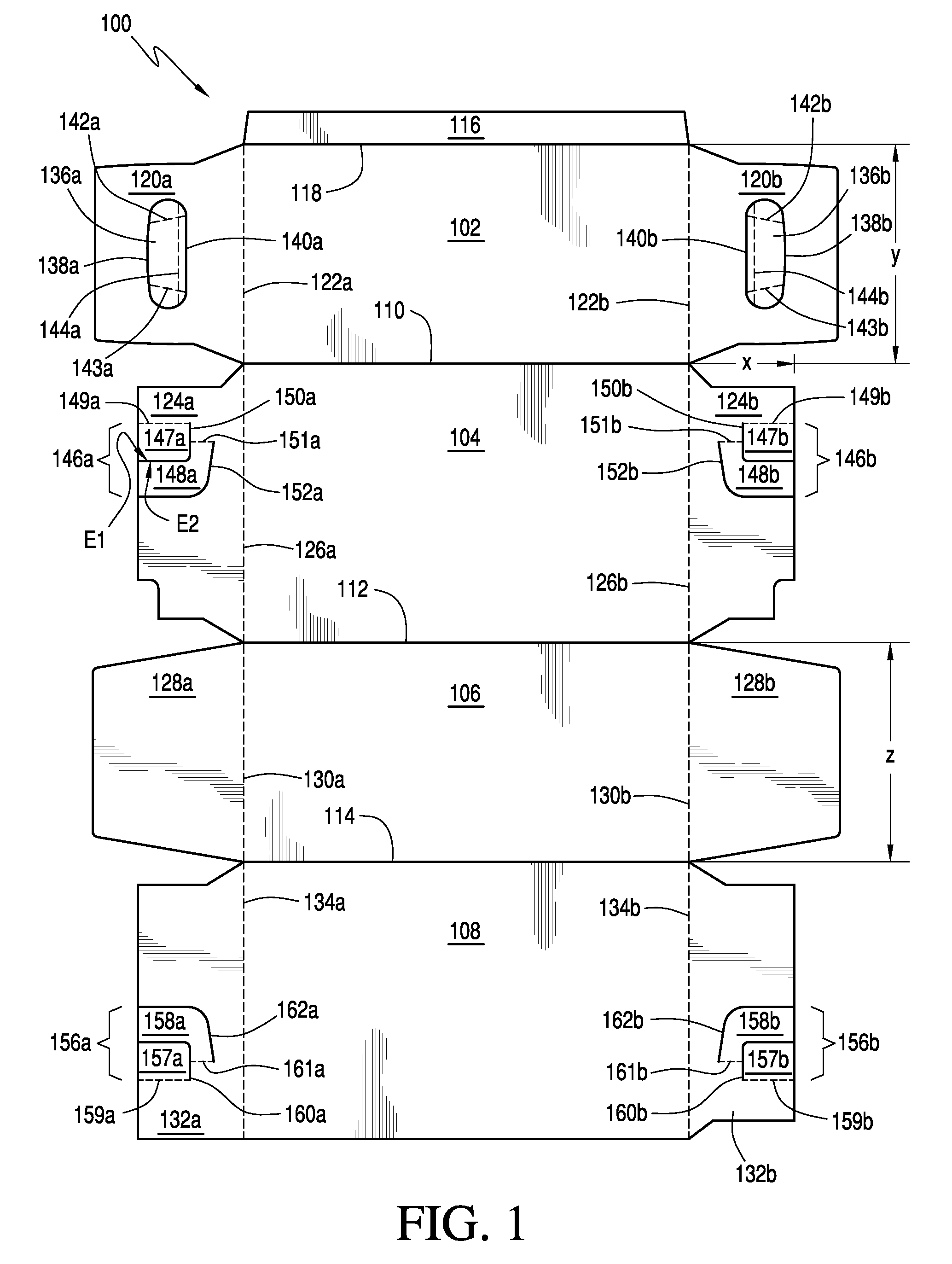 Carton with multiple ply end handle reinforcement