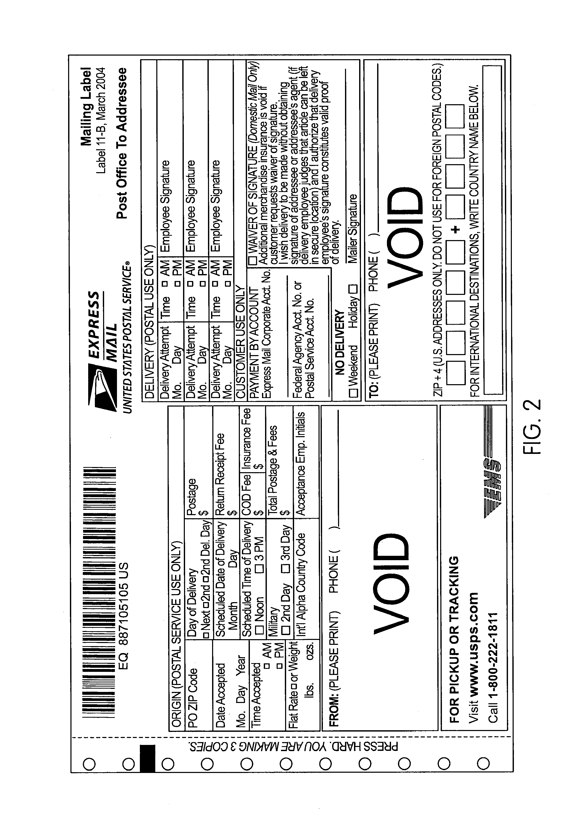 System and method for processing a mailing label