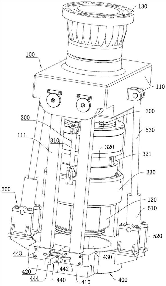 Hydraulic holding hook short-connection assembly for engineering drilling machine