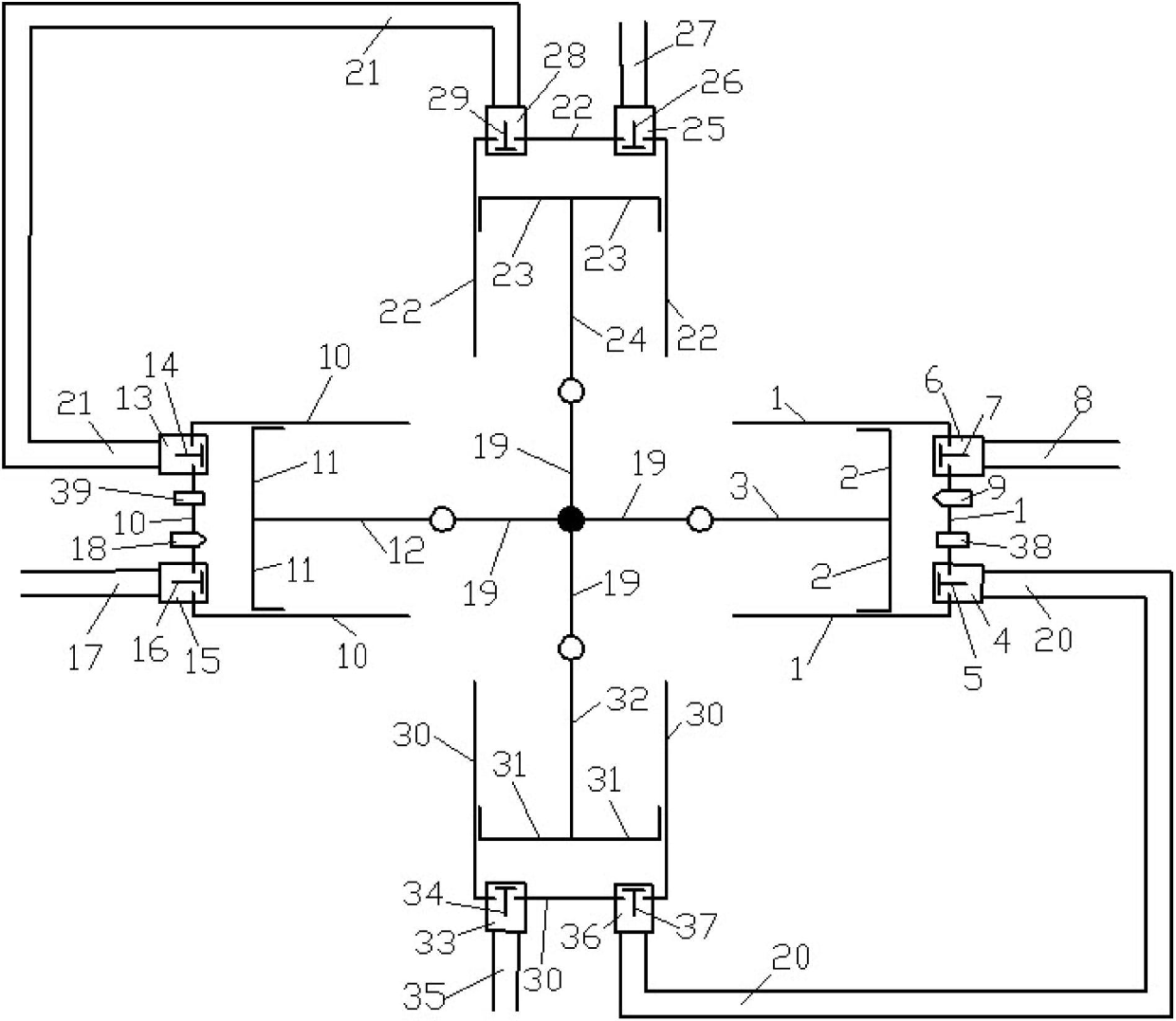 Gas inlet system independent type mechanical supercharged four-stroke internal combustion engine