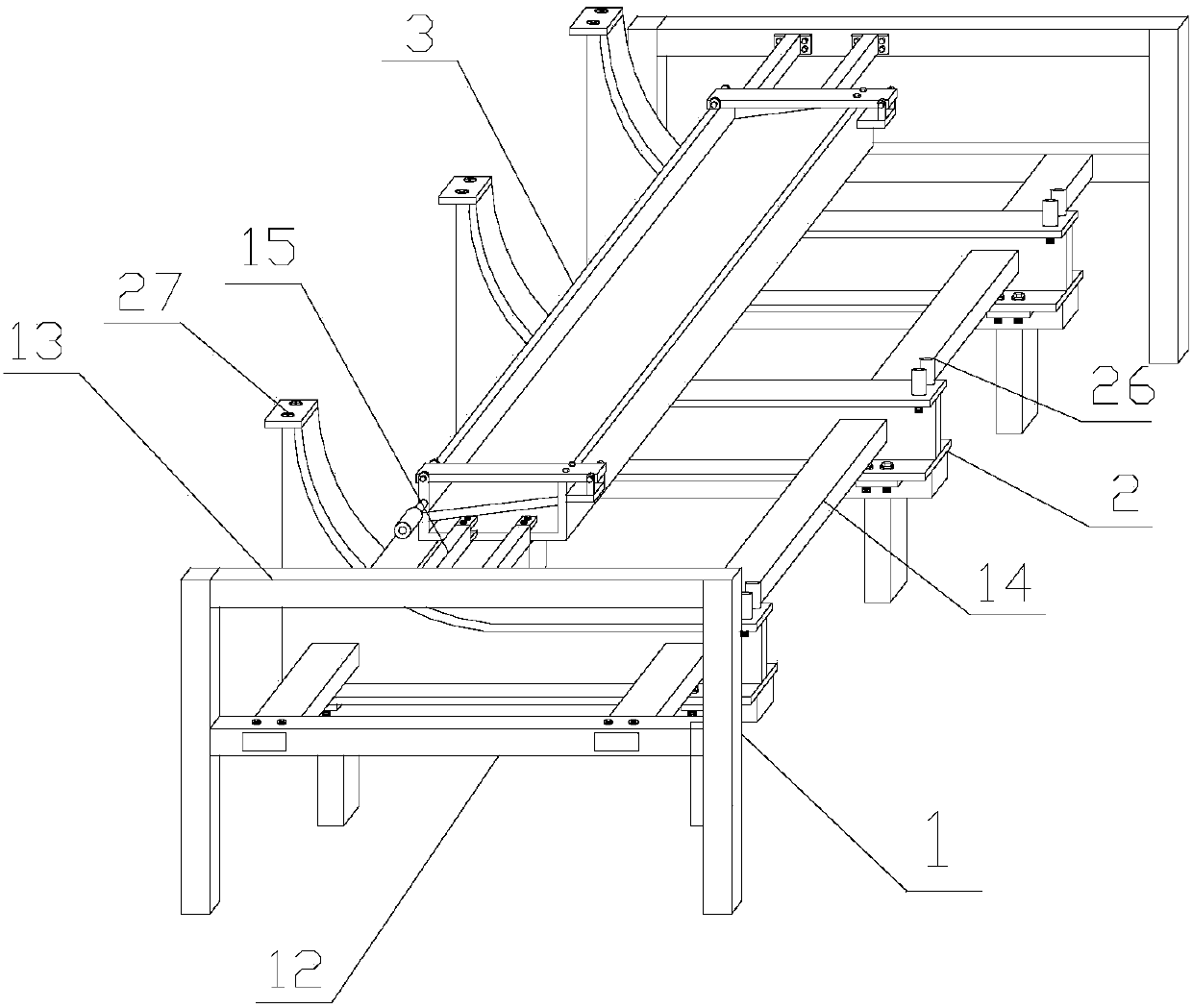 Intelligent deformed steel bar alignment discharging bracket