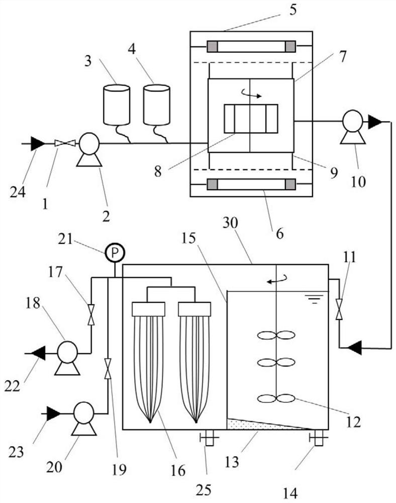 Ferrous/ultraviolet synergistically activated sodium hypochlorite coupled ultrafiltration water purification device and operation method thereof