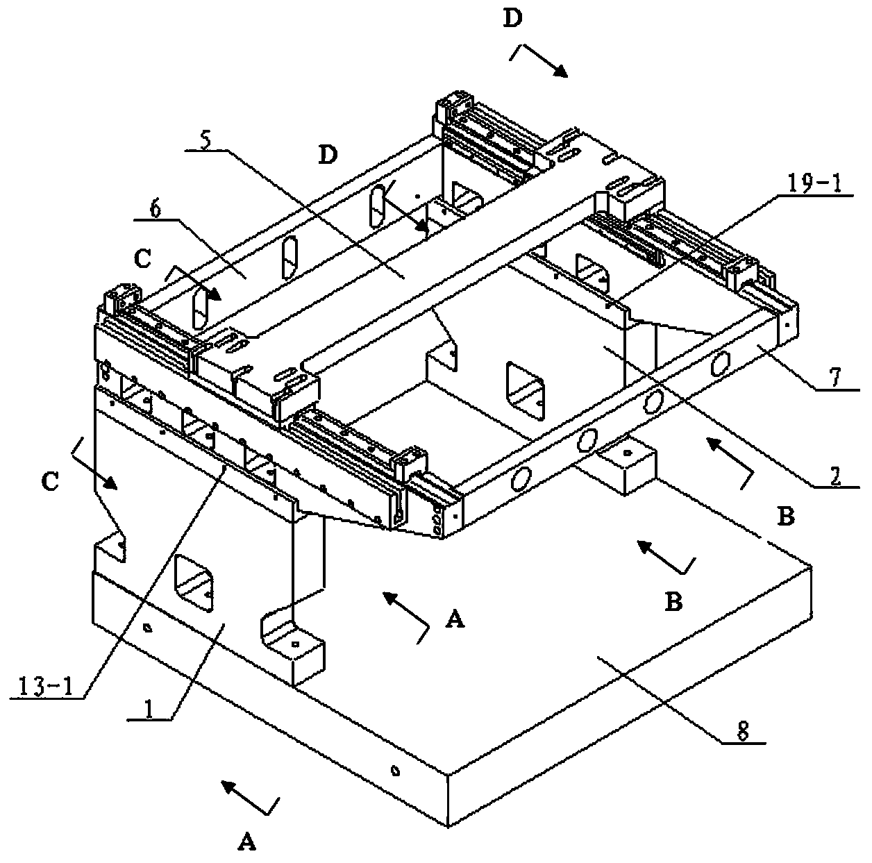 Double-drive structure for stepping shaft of ultrasonic scanning microscope