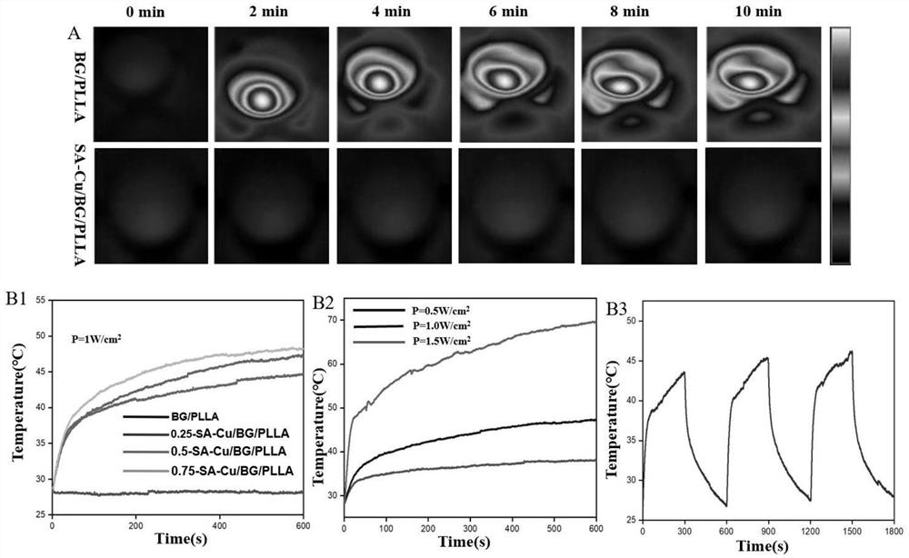 Artificial bone material loaded with monatomic copper catalyst and application