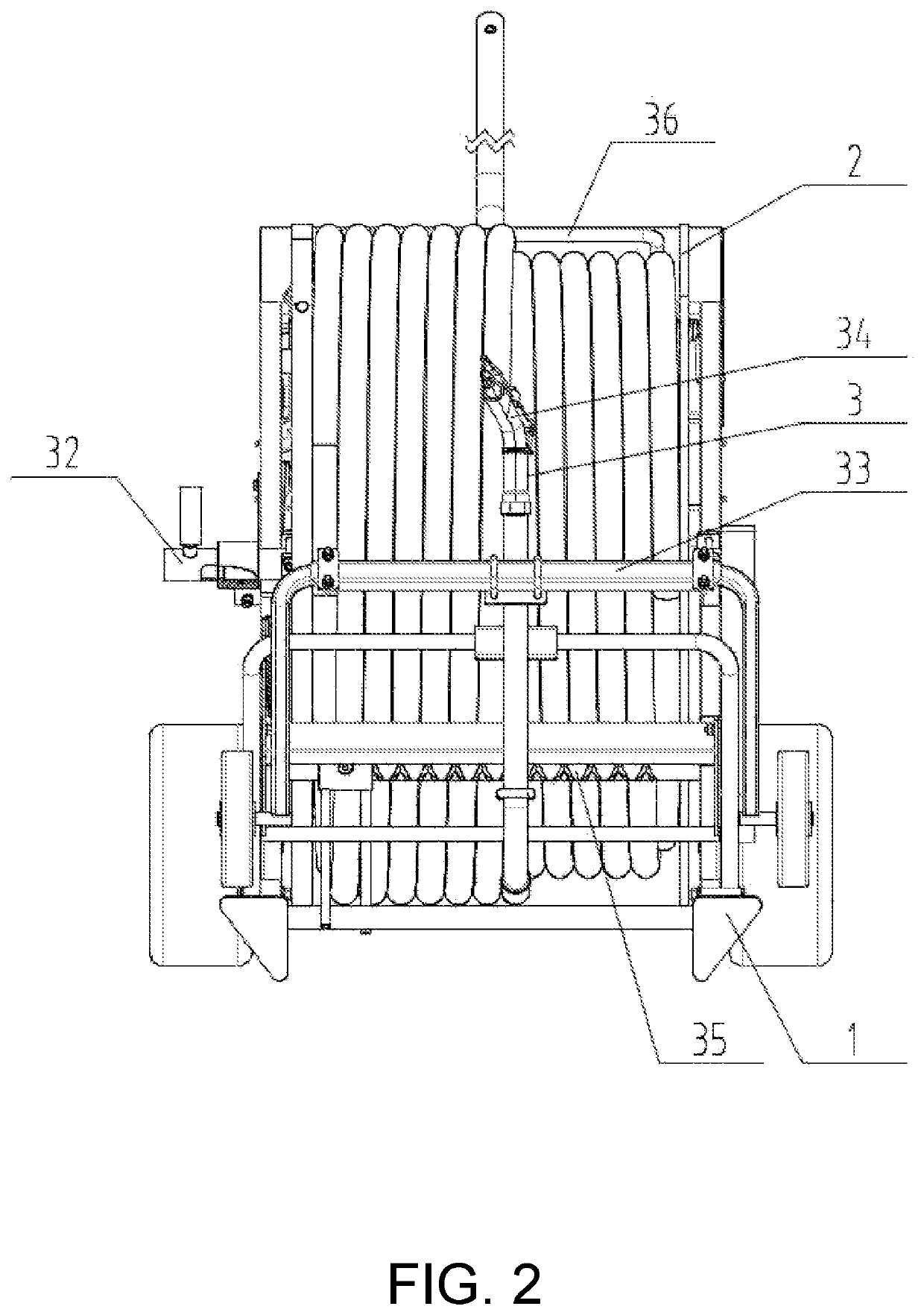 Eccentric swinging stepwise rollback-type reel sprinkling irrigation machine