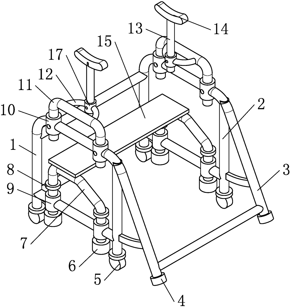 Old and weak patient exercise walking device for rehabilitation nursing department