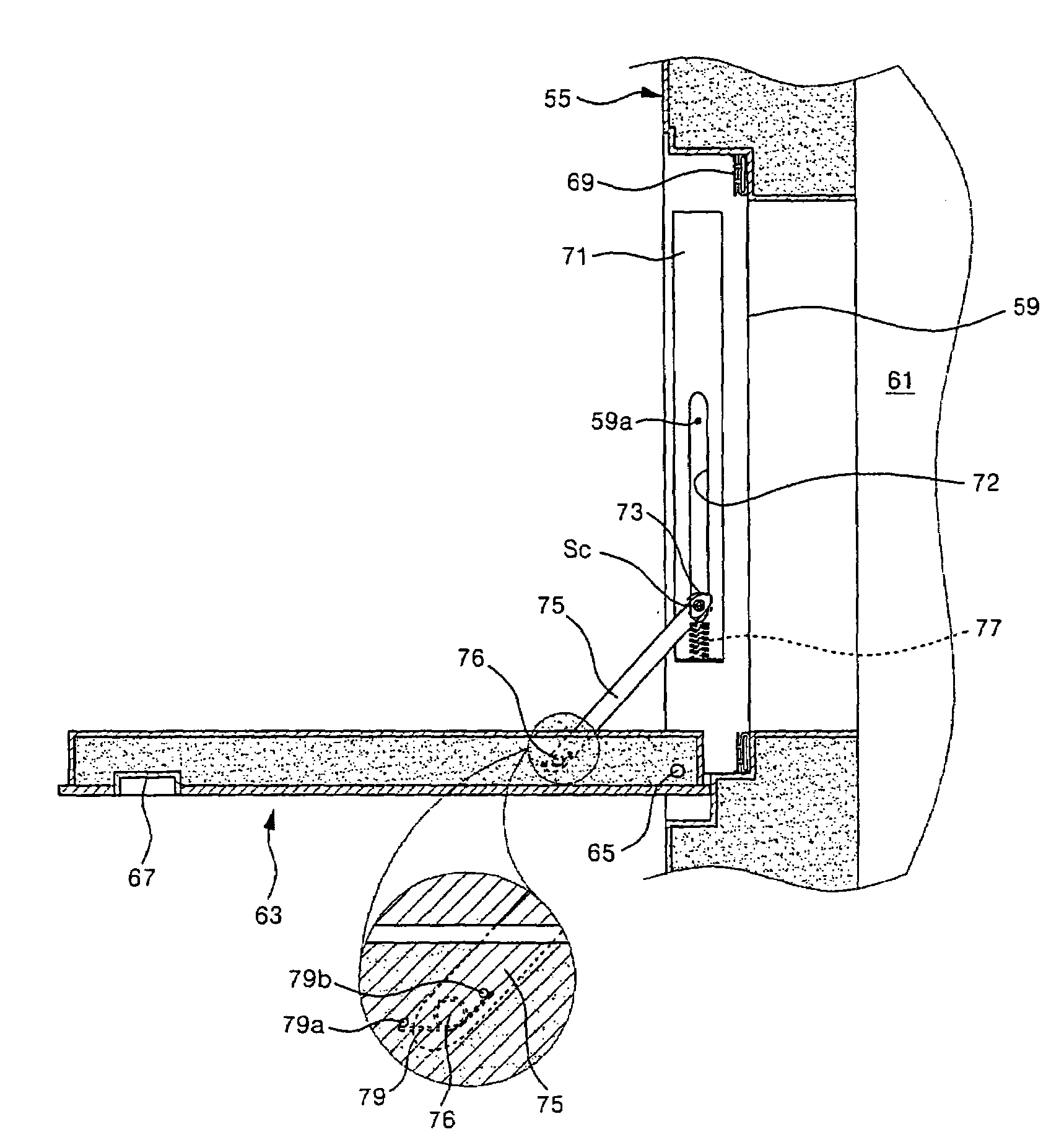 Home-bar door opening/closing device for refrigerator