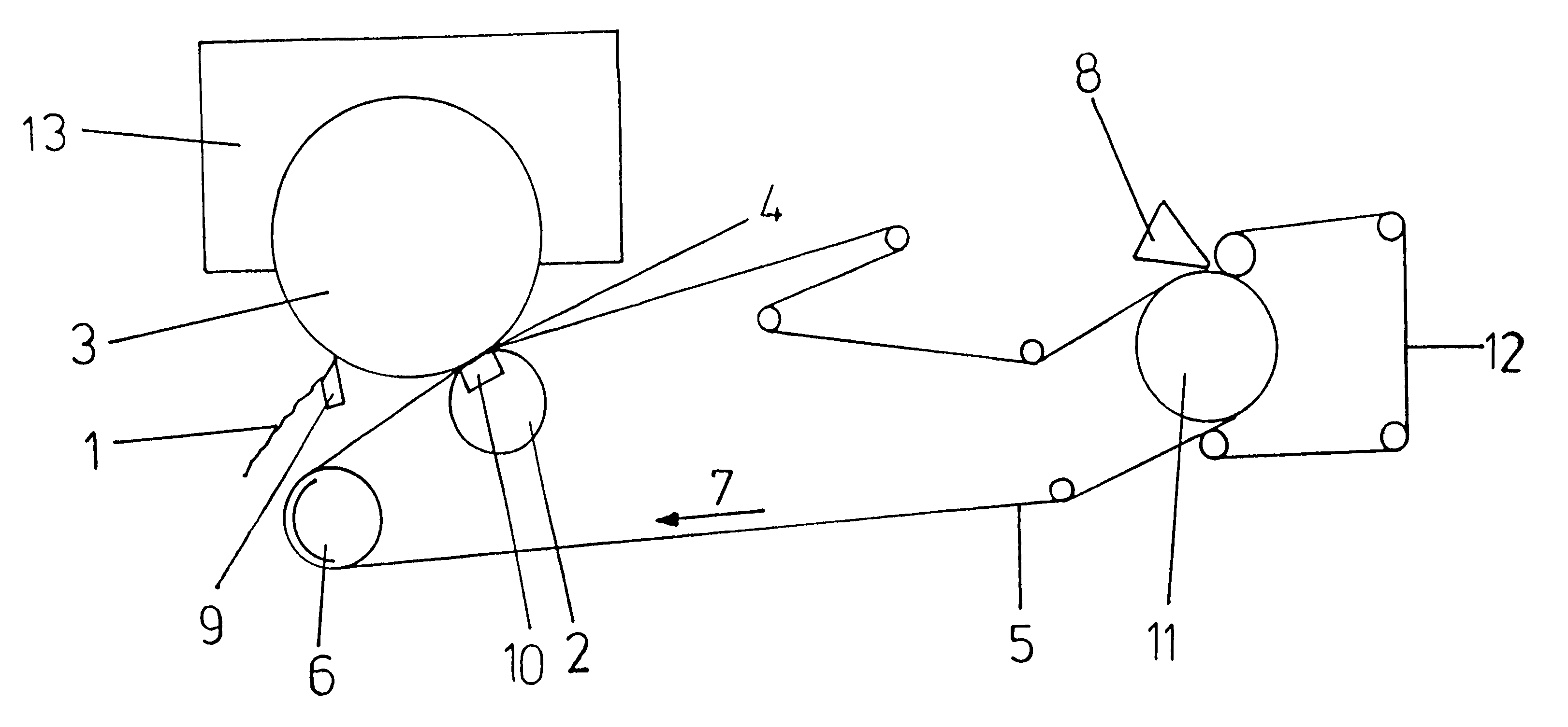 Machine and process for producing a fiber material web