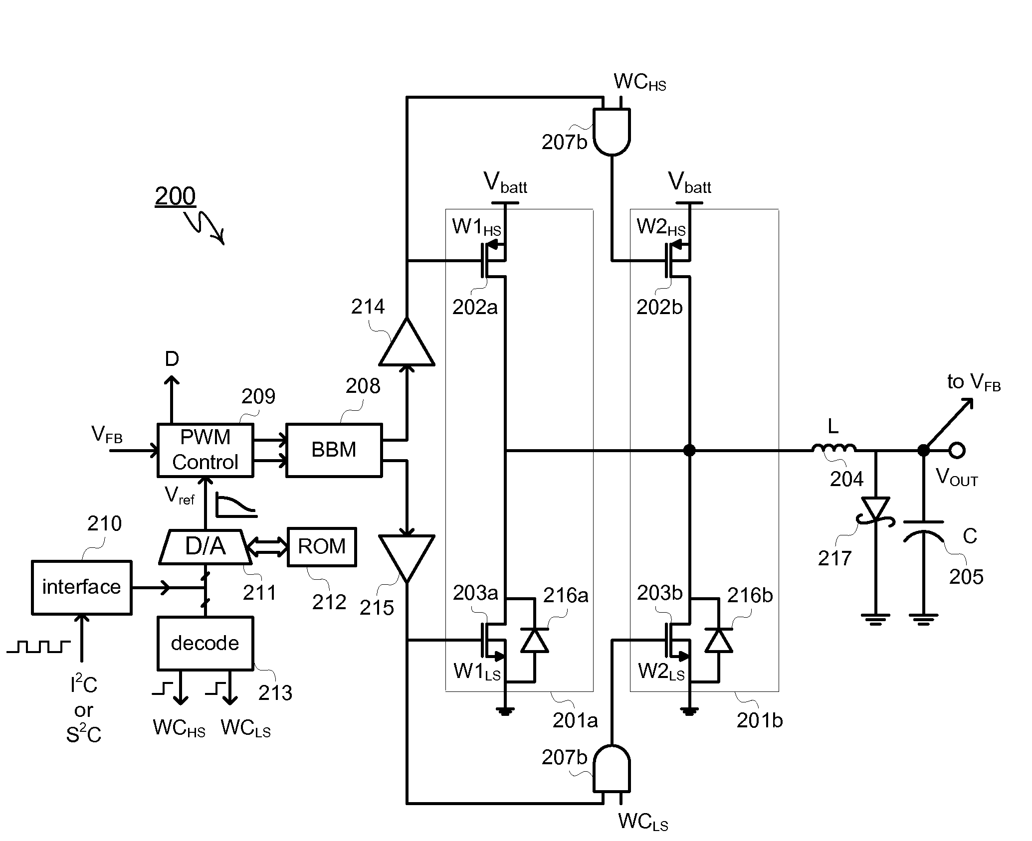 Programmable Step-Down Switching Voltage Regulators with Adaptive Power MOSFETs