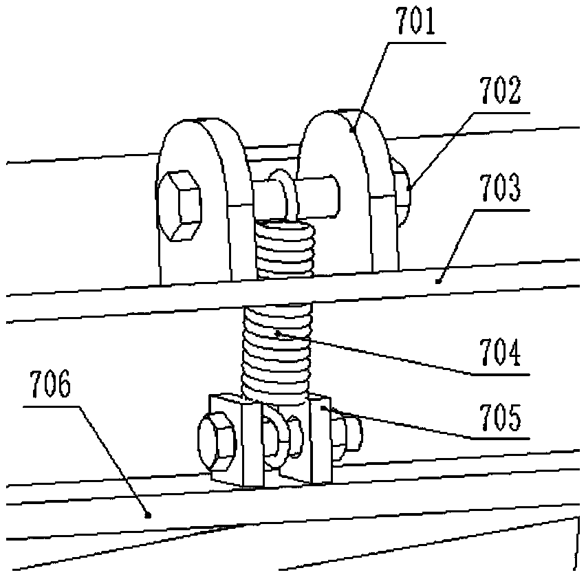 Threshing and separating device with concave clearance self-exciting adjustment function