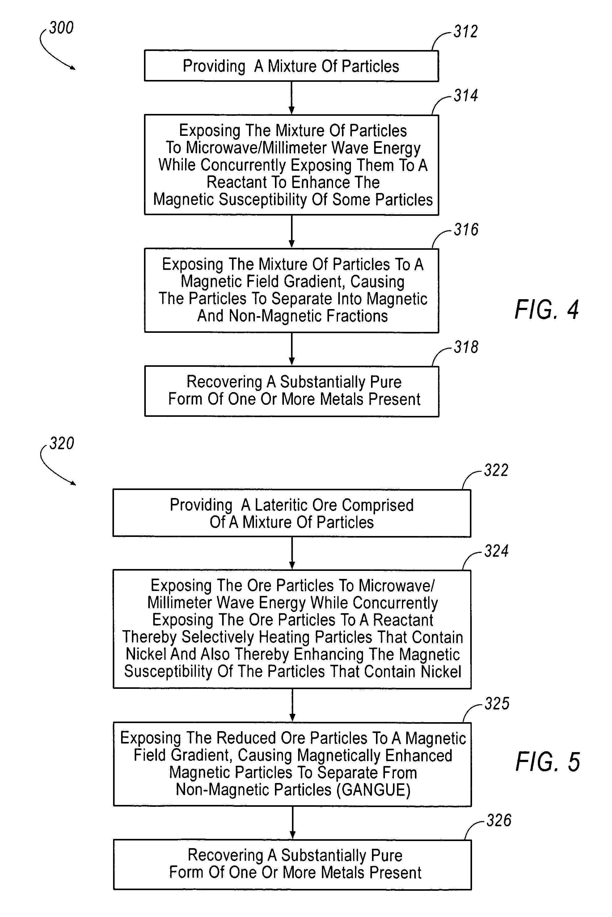 Method for separating metal values by exposing to microwave/millimeter wave energy