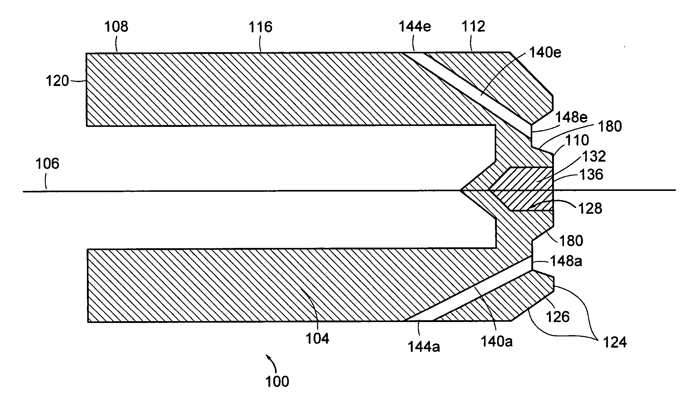 Plasma arc torch having an electrode with internal passages