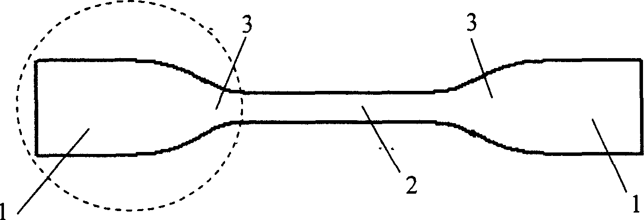 Stretching clamping device used for nonmetal material stretching mechanics performance testing