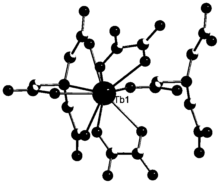 A kind of three-dimensional rare earth coordination polymer green fluorescent material containing mixed carboxylic acid and its preparation method