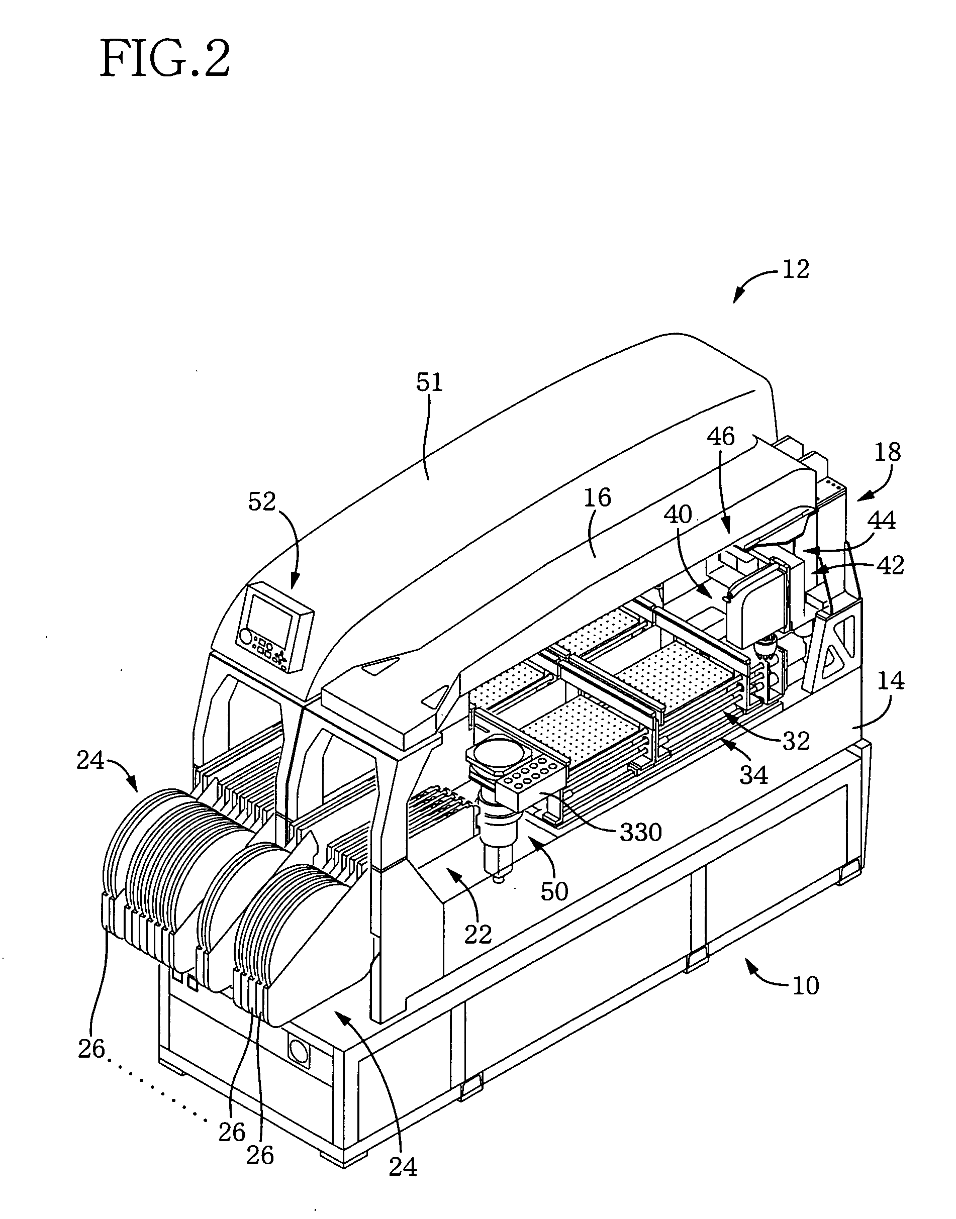 Working machine for circuit board and method of feeding component thereto