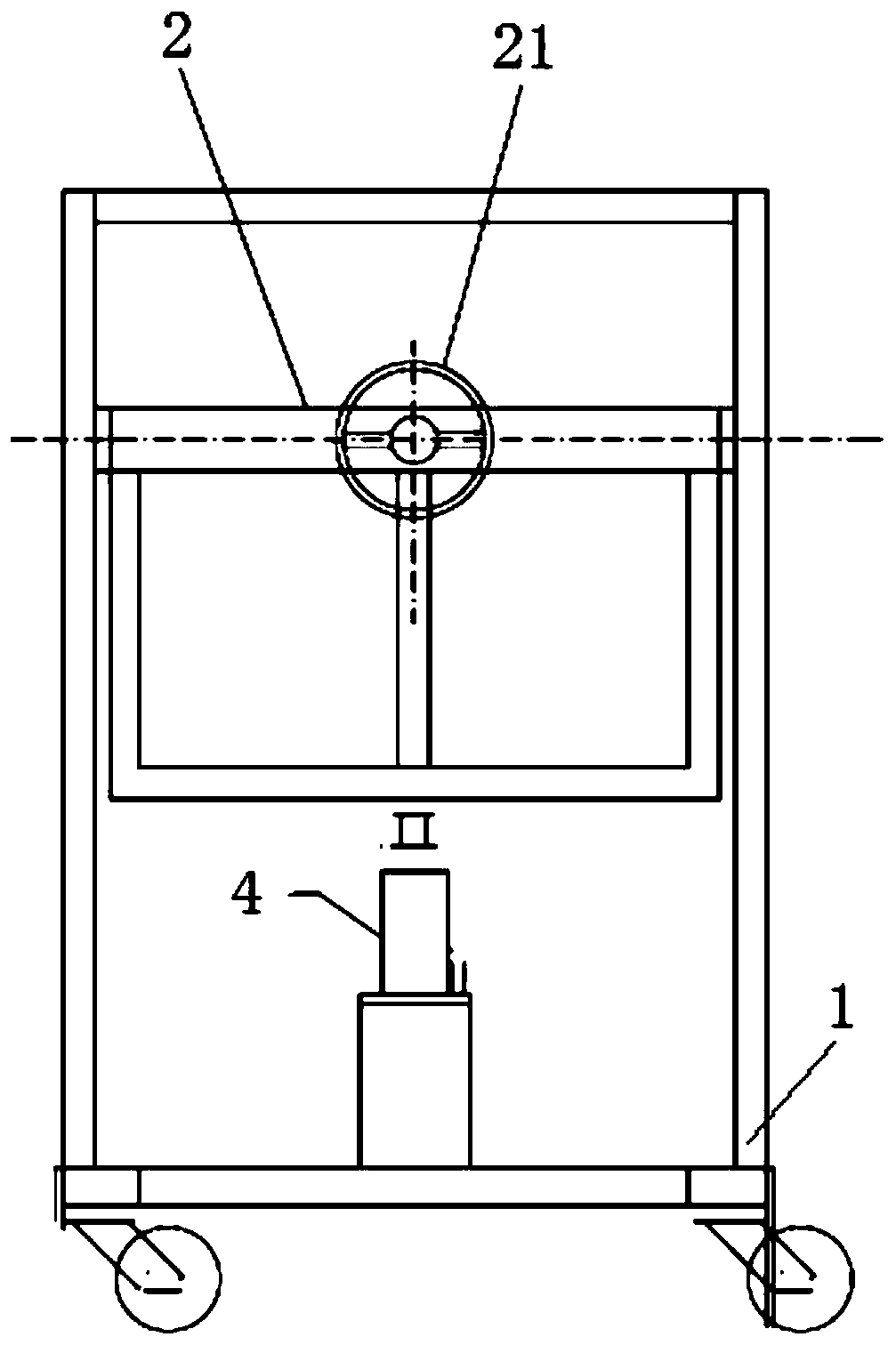 Maintenance-assistant device with liftable and overturning circuit breaker base plate