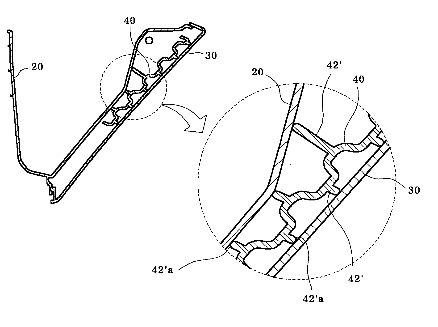 Knee bolster mounting structure for a glove box