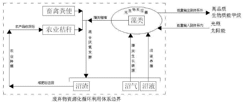 Method for biologically purifying marsh gas and recycling waste of marsh gas