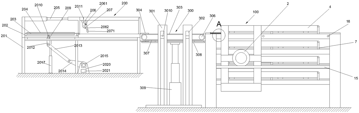 Board pushing system of multi-layer hot press