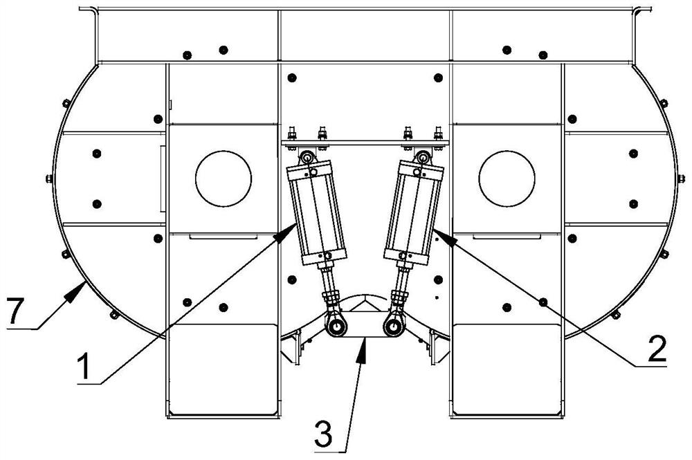 Discharging door mechanism, stirring device and discharging control method