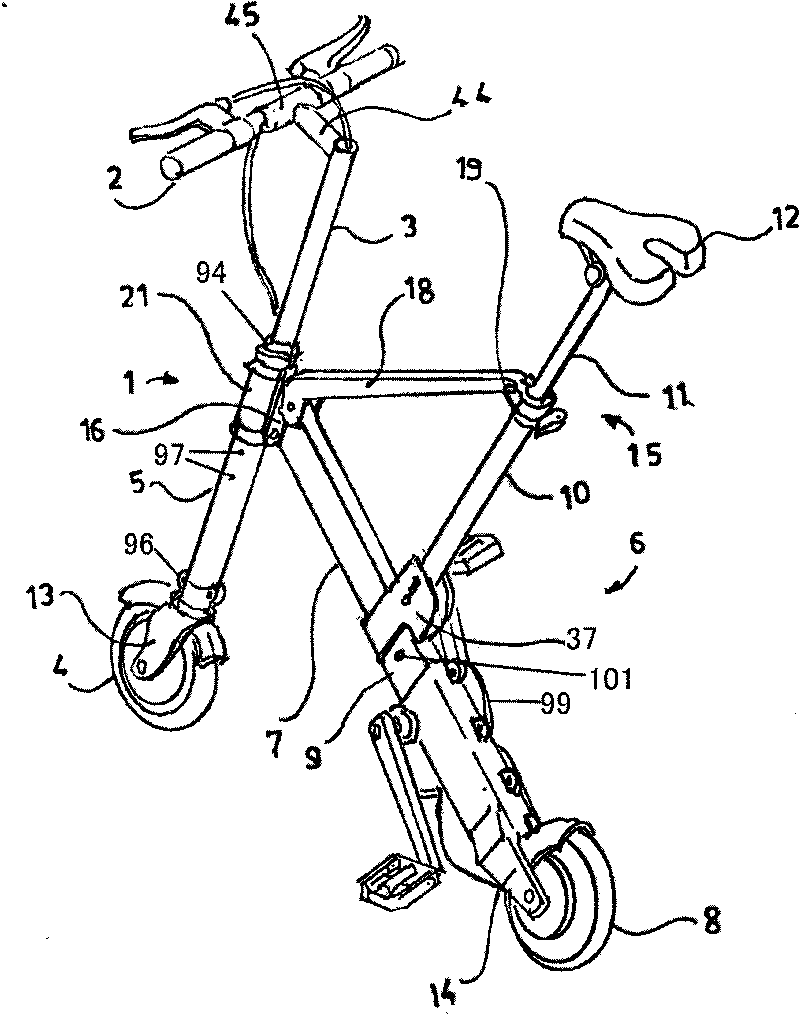 Portable folding bicycle