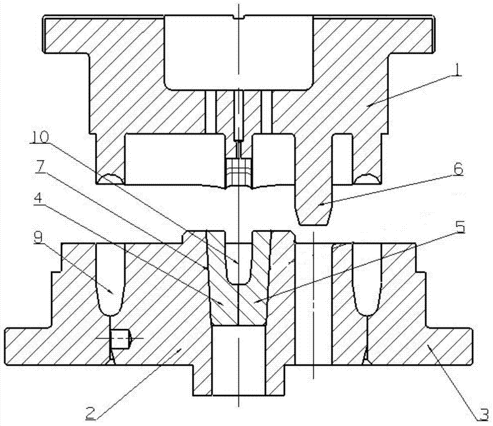 Cross beam type salt-core pressing die and salt core production method adopting pressing die