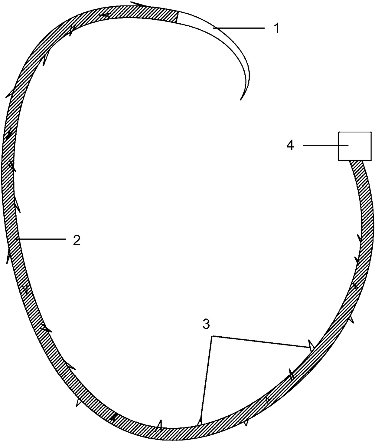 Suture line-equipped suture needle for gastrointestinal endoscope surgery