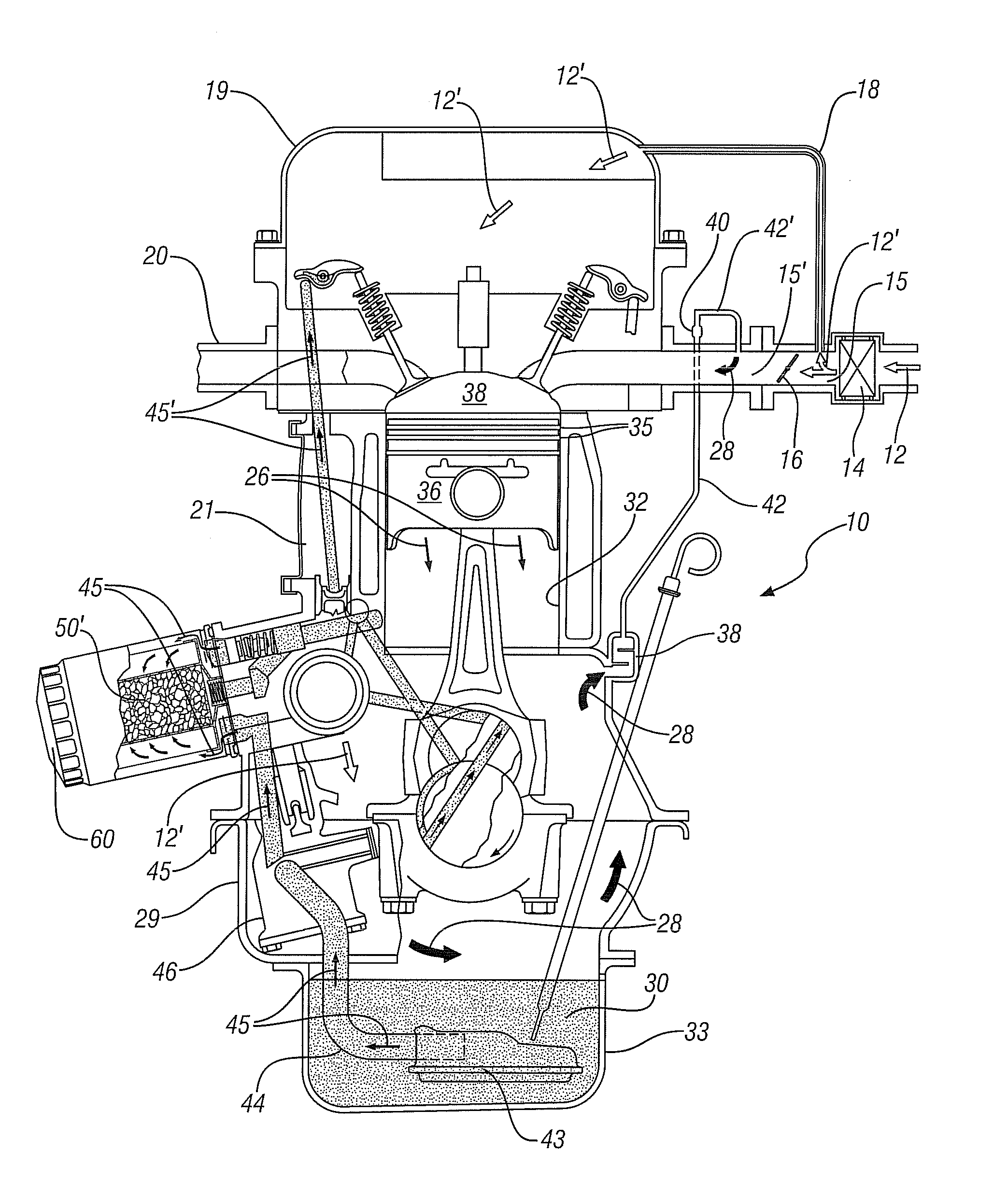 Adsorbent structures for removal of water and fuel contaminants in engine oil